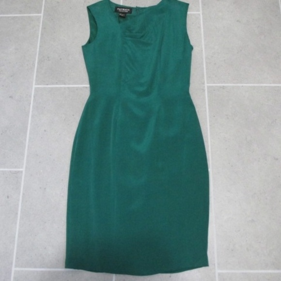 VTG Asymmetrical Teal Silk Dress NWOT, Size 4 - Picture 4 of 9